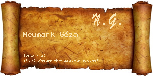Neumark Géza névjegykártya